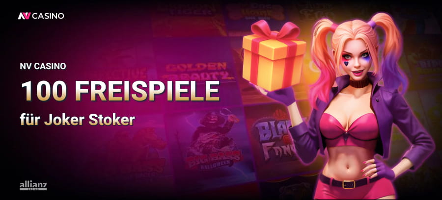 Hinweisbanner zu einer Aktion mit Freispielen für den Slot Joker Stoker